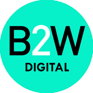 Logo B2W, no site do EIVE, ERP para e-commerce