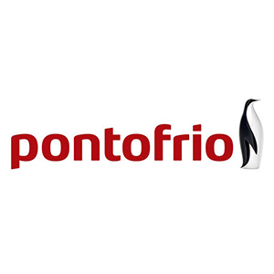 Logo Pontofrio, no site do EIVE, ERP para e-commerce